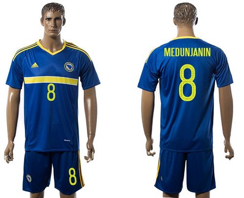 Bosnia Herzegovina #8 Medunjanin Home Soccer Country Jersey - Click Image to Close